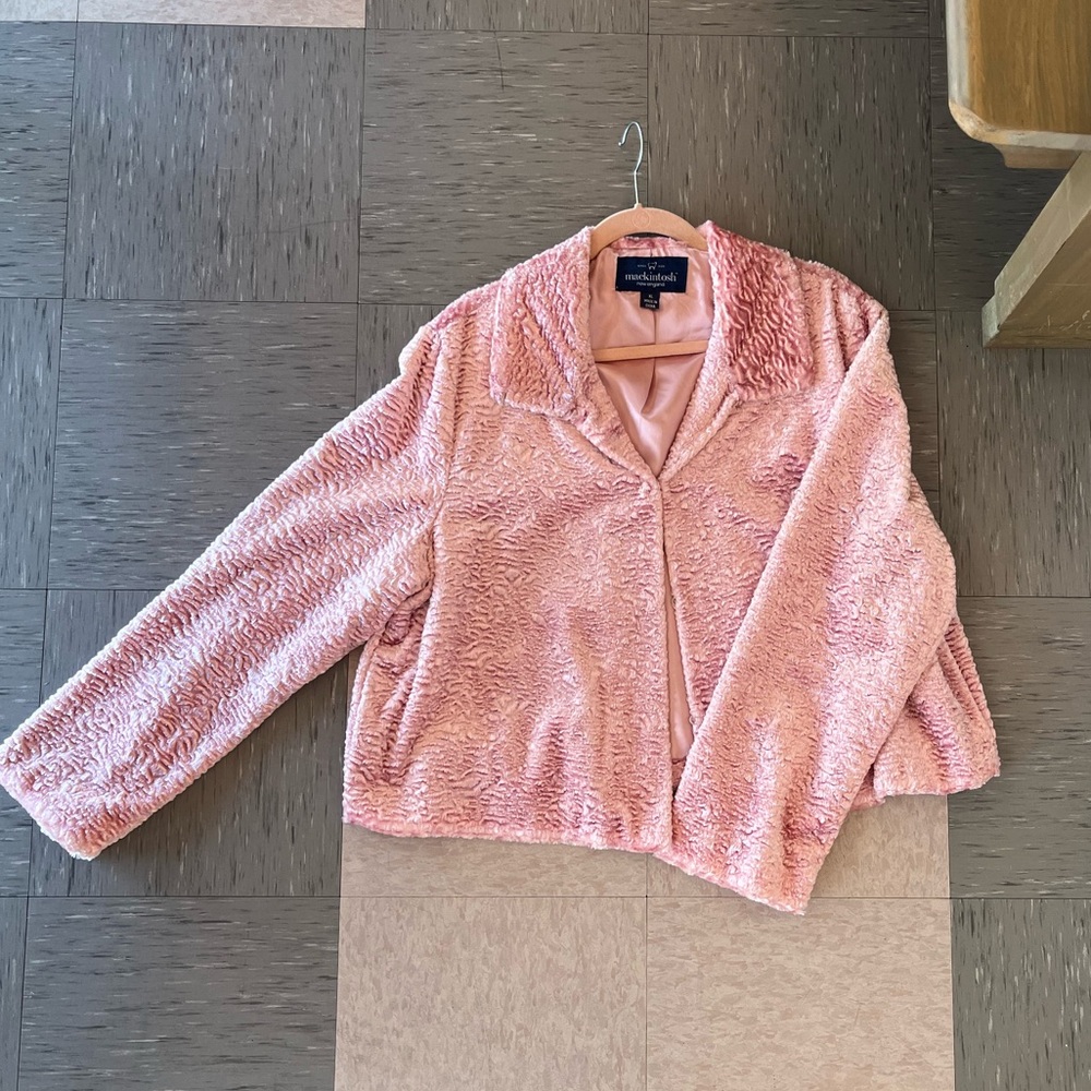 Vintage Pink Faux Fur Jacket
